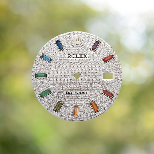 Custom Rolex Datejust Full Diamond Rainbow Dial